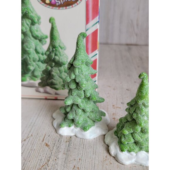Lemax glazed tree set sugar spice village accessory Xmas set - Picture 3 of 6